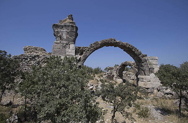 Archways From Herodes Bath Complex